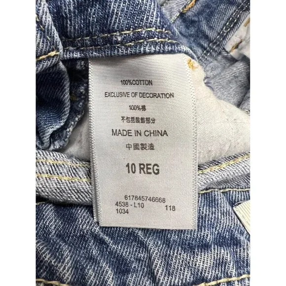 Levi's Distressed Medium Wash Shortall Girls 10 Regular - Picture 8 of 11